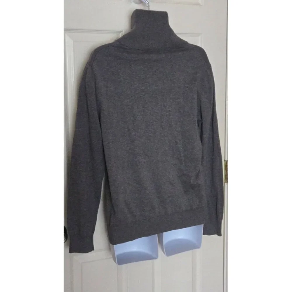 Banana Republic Men Sweater Gray Cotton Long Sleeve Shawl Neck Pullover Size M